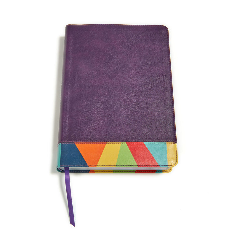 Cargue la imagen en el visor de la galería, Biblia de Estudio Arcoíris RVR 1960, símil piel morado/multicolor
