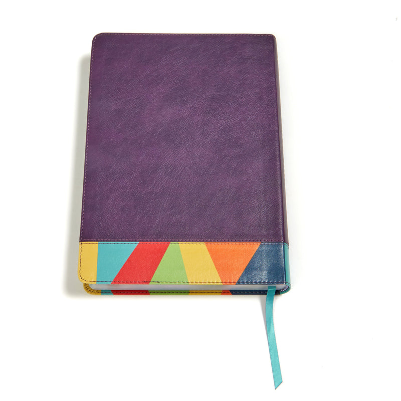 Cargue la imagen en el visor de la galería, Biblia de Estudio Arcoíris RVR 1960, símil piel morado/multicolor
