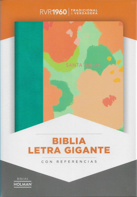 Biblia RVR 1960, Letra Gigante, símil piel Floral