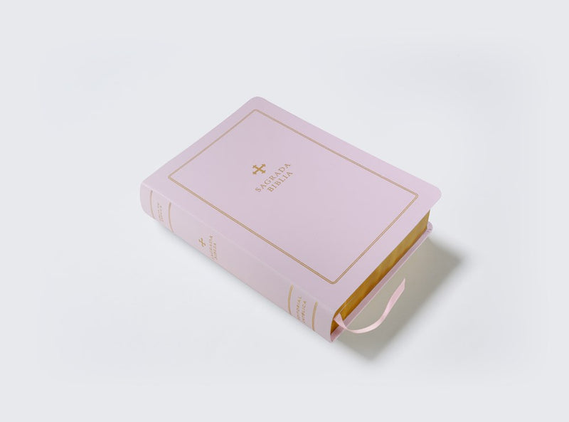 Cargue la imagen en el visor de la galería, Biblia Católica Regalos y Ceremonias, piel reciclada rosado
