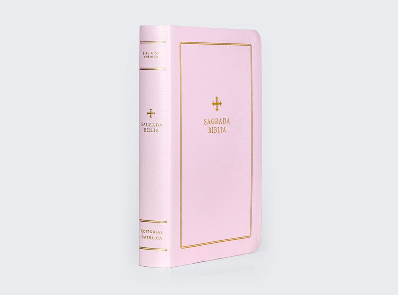 Cargue la imagen en el visor de la galería, Biblia Católica Regalos y Ceremonias, piel reciclada rosado
