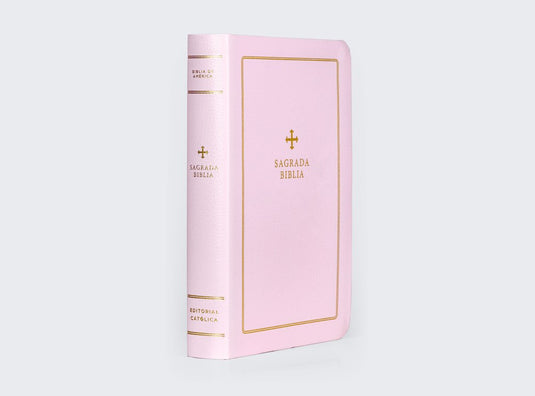 Biblia Católica Regalos y Ceremonias, piel reciclada rosado