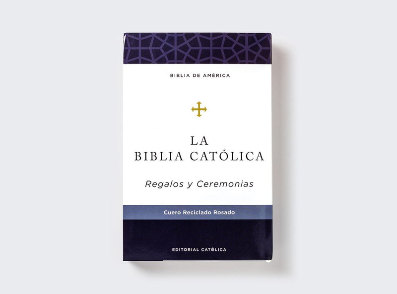 Cargue la imagen en el visor de la galería, Biblia Católica Regalos y Ceremonias, piel reciclada rosado
