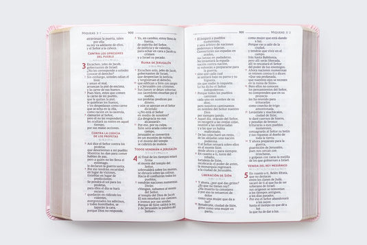 Biblia Católica Regalos y Ceremonias, piel reciclada rosado