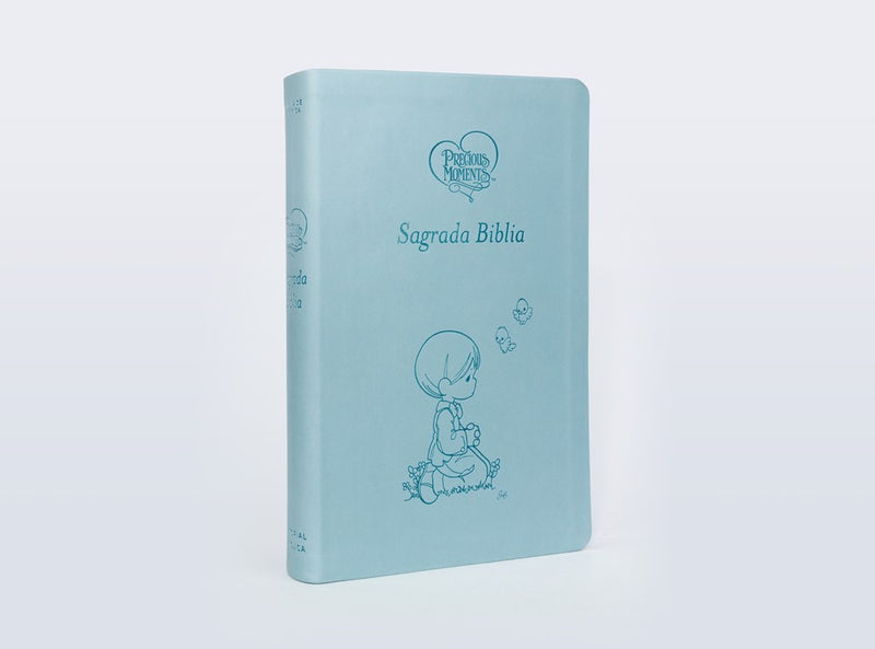 Cargue la imagen en el visor de la galería, Biblia Católica, Precious Moments™, Leathersoft, Azul celeste, Comfort Print
