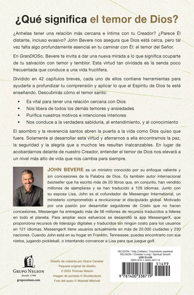 Cargue la imagen en el visor de la galería, GranDIOSo : La manera asombrosa en que un sano temor de Dios transforma tu vida

