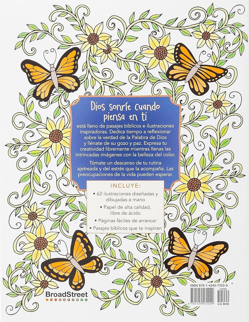 Cargue la imagen en el visor de la galería, Dios sonríe cuando piensa en ti: Libro para colorear
