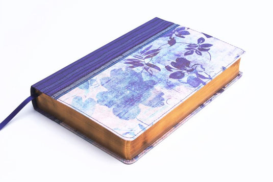 Biblia de Estudio para Mujeres RVR 1960, tela impresa azul floreado