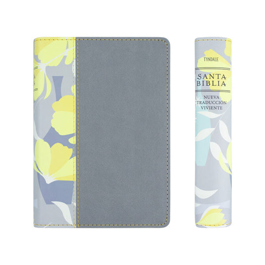 Santa Biblia NTV, Letra Grande, Edición Compacta, SentiPiel Gris/Amarillo