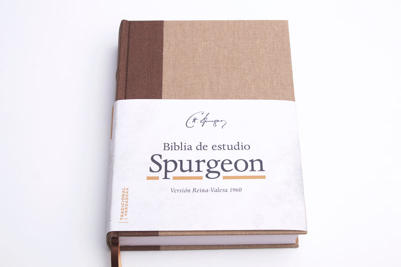 Cargue la imagen en el visor de la galería, Biblia de estudio Spurgeon RVR 1960, tela marrón claro
