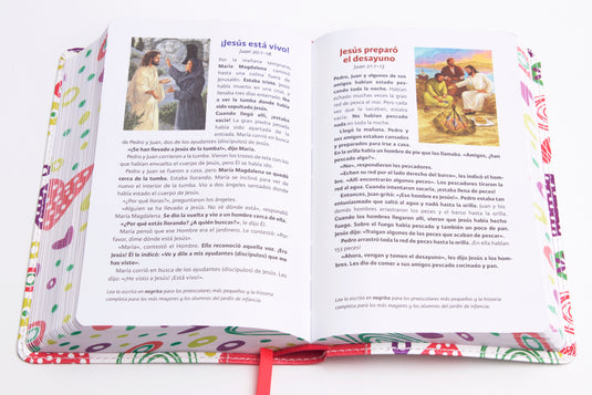 Biblia Luz En Mi Camino Corazones NVI Multicolor, imitación piel corazones