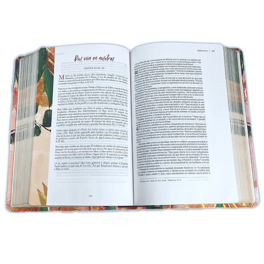 Biblia devocional para mujeres Centrada en Cristo RVR 1960, símil piel floral