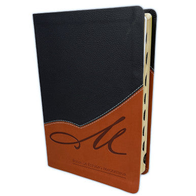 Biblia de Estudio MacArthur RVR 1960, con Índice, imitación piel café
