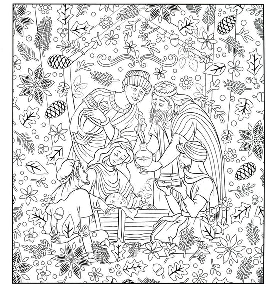 Santa la noche: Libro para colorear