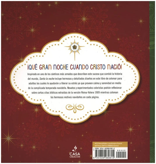 Santa la noche: Libro para colorear