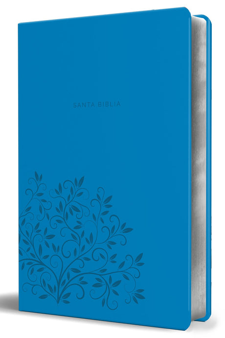 Biblia RVR 1960, Letra Grande, Tamaño Manual, símil piel azul