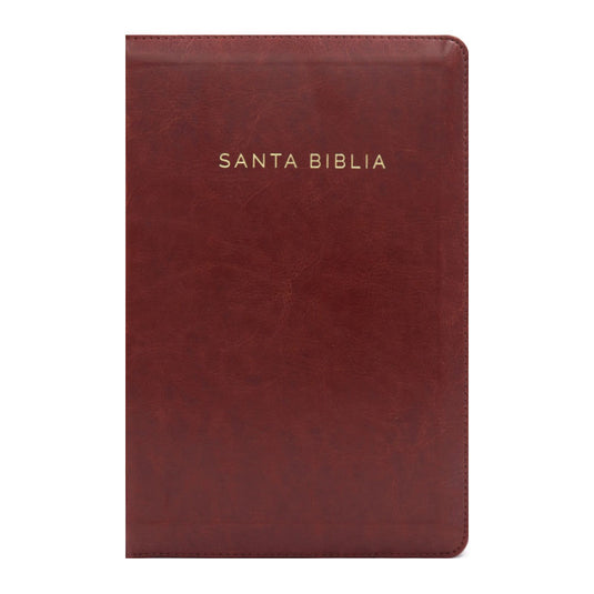 Biblia ultrafina RVR 1960, Tamaño Manual, Cierre zíper, Letra Grande, símil piel café