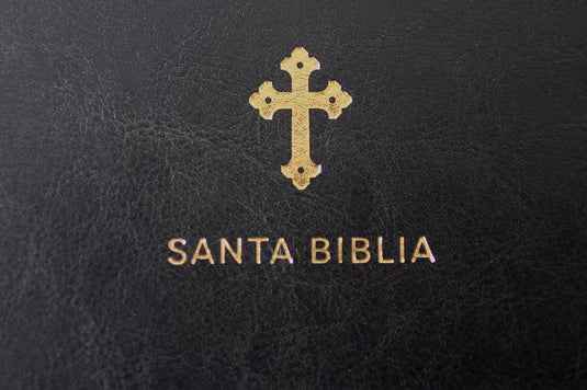 Biblia RVR 1960, Letra Grande, Cierre zíper, imitación piel negra