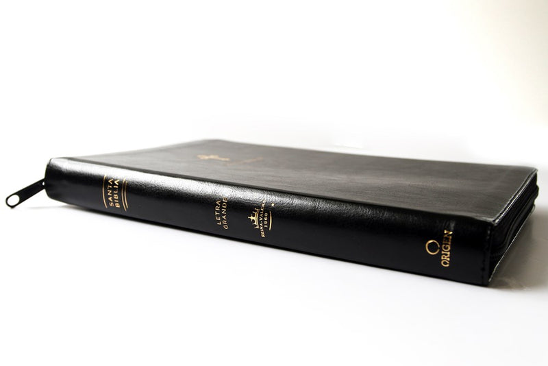 Cargue la imagen en el visor de la galería, Biblia RVR 1960, Letra Grande, Cierre zíper, imitación piel negra
