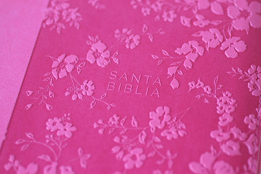 Biblia RVR 1960, Tamaño Manual, Cierre zíper, con índice, Letra Grande, simil piel fucsia