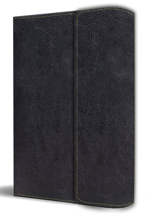Biblia RVR 1960, Tamaño Manual, Letra Grande, símil negro con solapa e imán