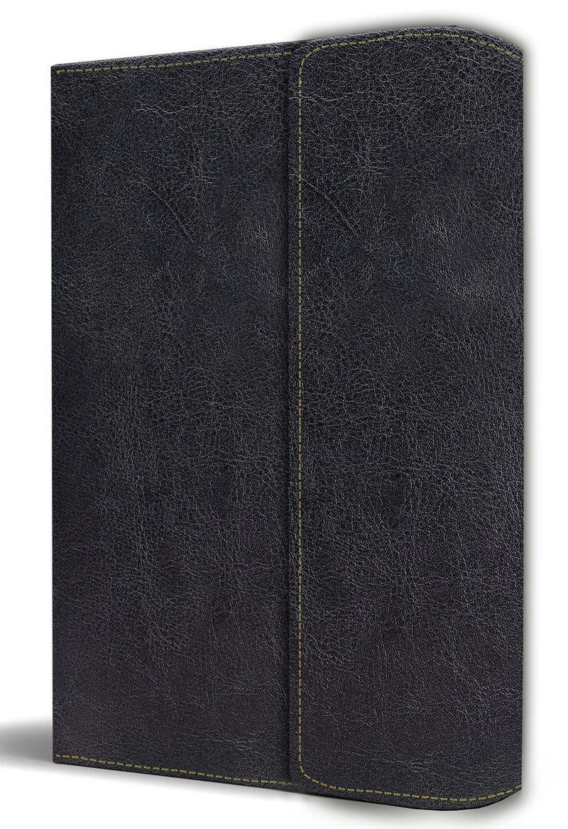 Cargue la imagen en el visor de la galería, Biblia RVR 1960, Tamaño Manual, Letra Grande, símil negro con solapa e imán
