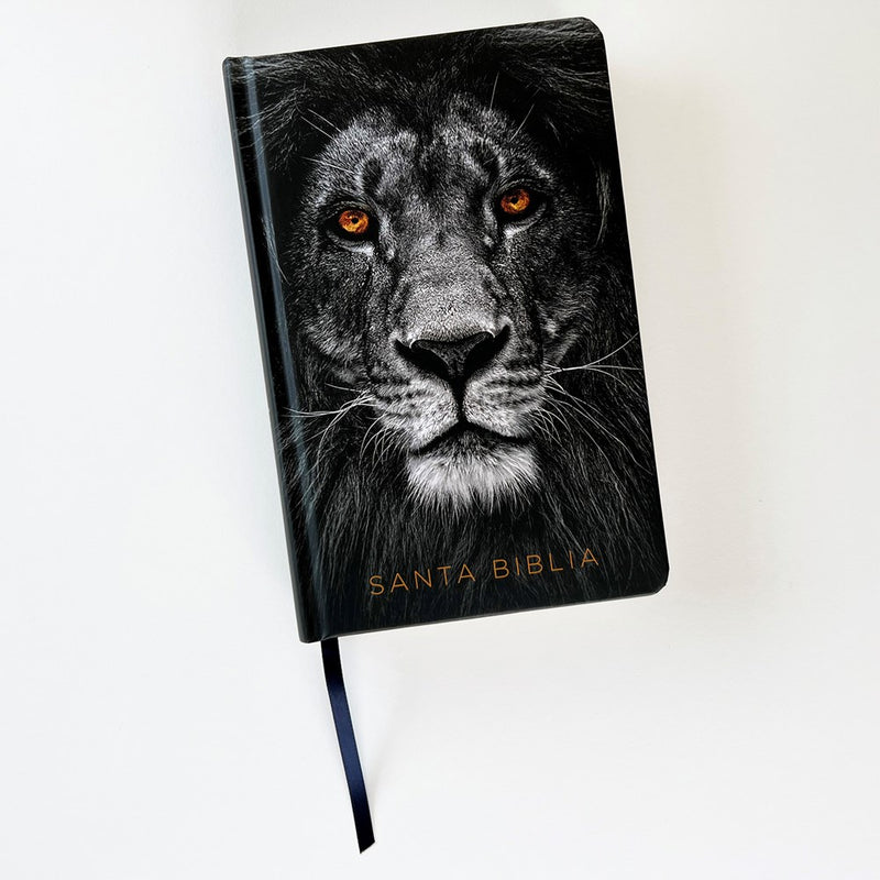 Cargue la imagen en el visor de la galería, Biblia León de Juda RVR 1960, Letra Grande, con índice, Tamaño Manual, tapa dura negra
