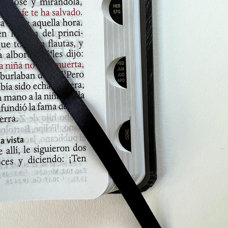 Cargue la imagen en el visor de la galería, Biblia León de Juda RVR 1960, Letra Grande, con índice, Tamaño Manual, tapa dura negra
