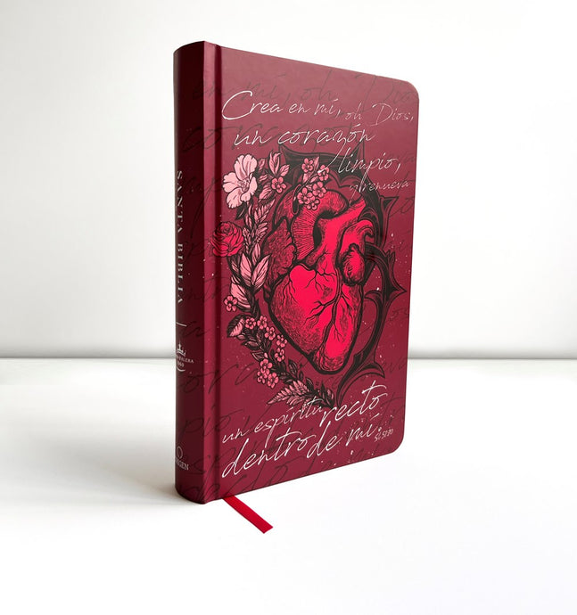 Biblia RVR 1960, Letra Grande, Tamaño Manual, tapa dura corazón rojo