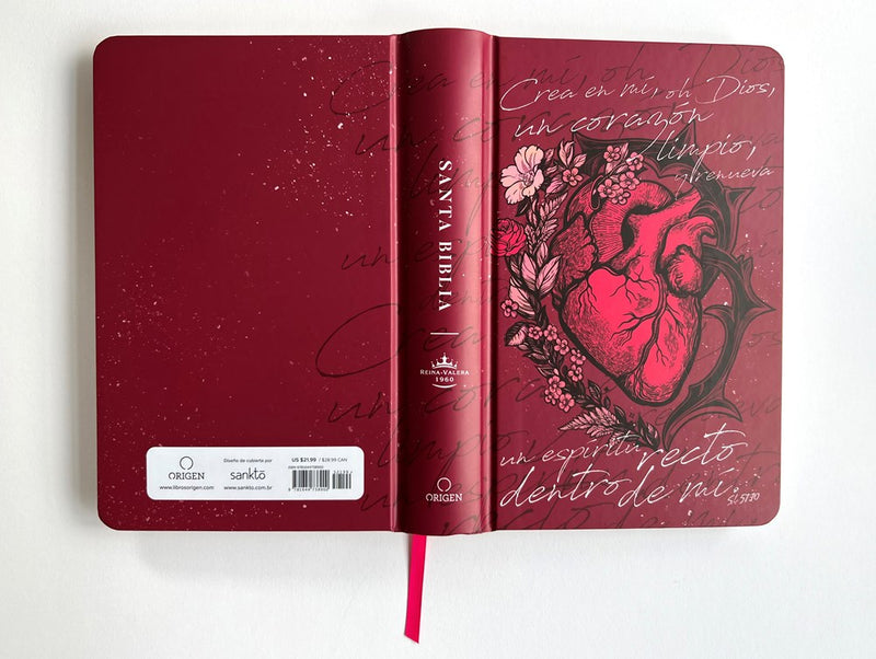Cargue la imagen en el visor de la galería, Biblia RVR 1960, Letra Grande, Tamaño Manual, tapa dura corazón rojo
