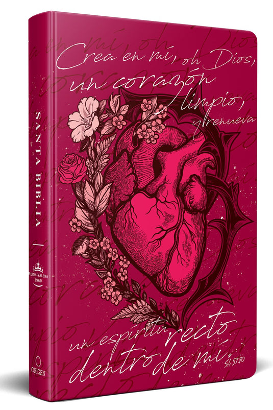 Biblia RVR 1960, Letra Grande, Tamaño Manual, tapa dura corazón rojo