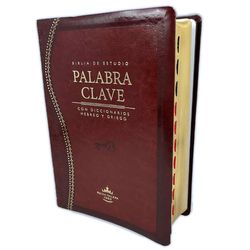 Cargue la imagen en el visor de la galería, Biblia de Estudio Palabra Clave RVR 1960, con índice, imitación piel marrón
