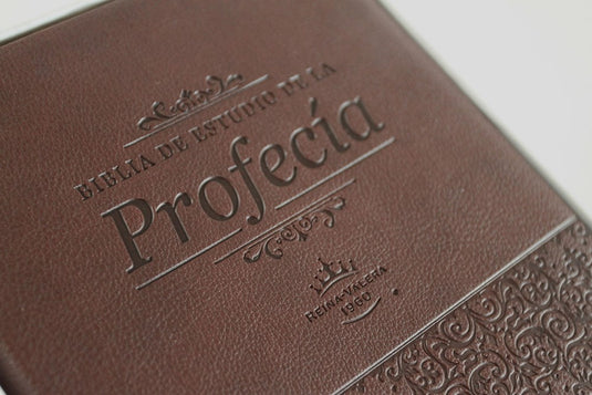 Biblia de estudio de la profecía RVR 1960, imitación piel café