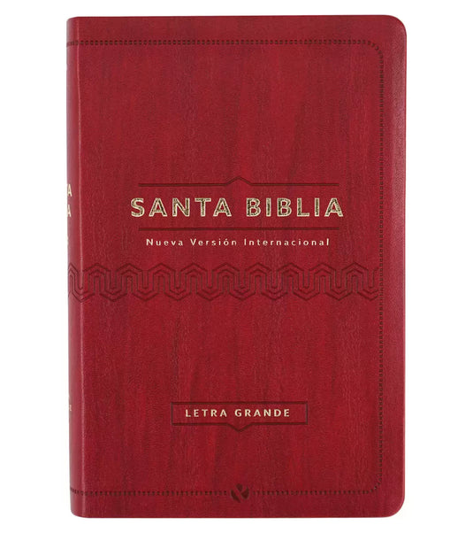 Biblia NVI, Tamaño Manual, Letra Grande, imitación piel vino