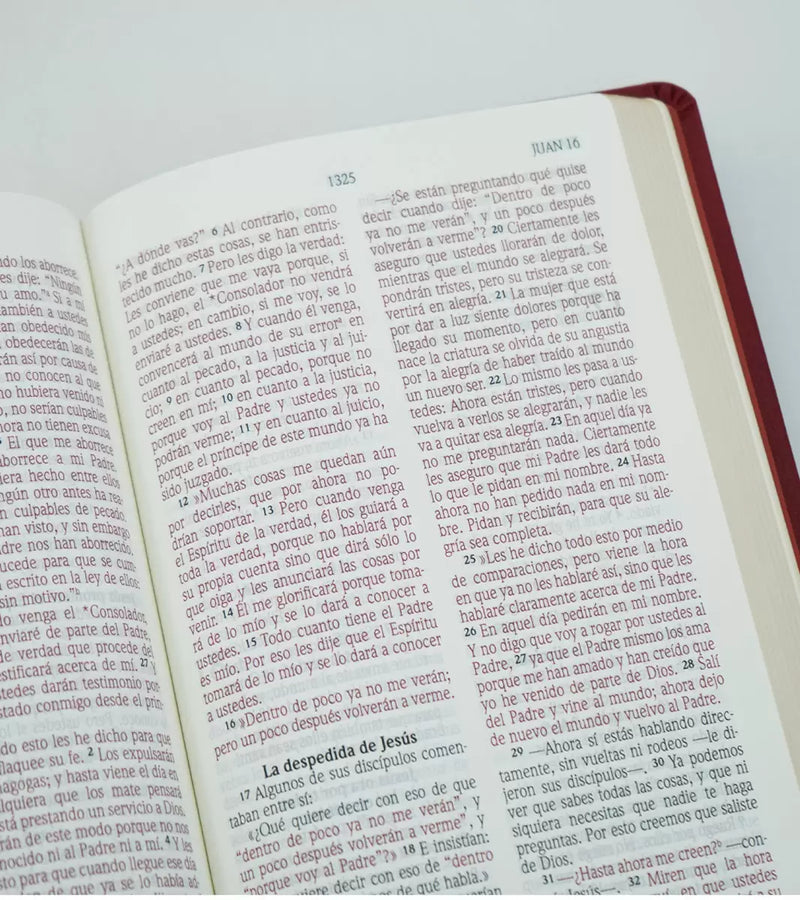 Cargue la imagen en el visor de la galería, Biblia NVI, Tamaño Manual, Letra Grande, imitación piel vino
