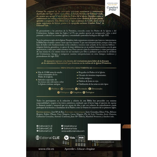 Biblia de Estudio Patrística RVR, tapa dura