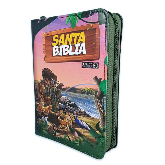 Biblia de bolsillo RVR 1960 para niños RVR 1960, Cierre zíper, imitación piel Arca