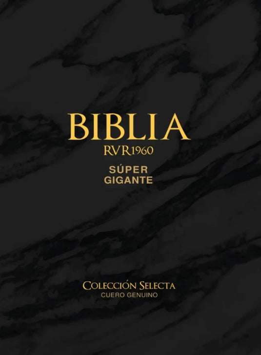 Biblia RVR 1960, con índice, Letra Súper Gigante, CUERO GENUINO negro