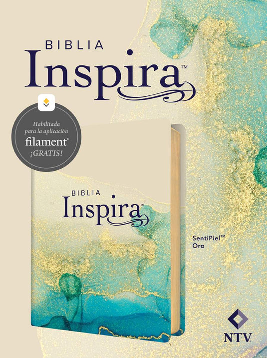 Biblia Inspira con Filament NTV (SentiPiel Oro)