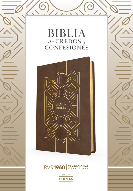 Biblia de credos y confesiones RVR 1960, simil piel café