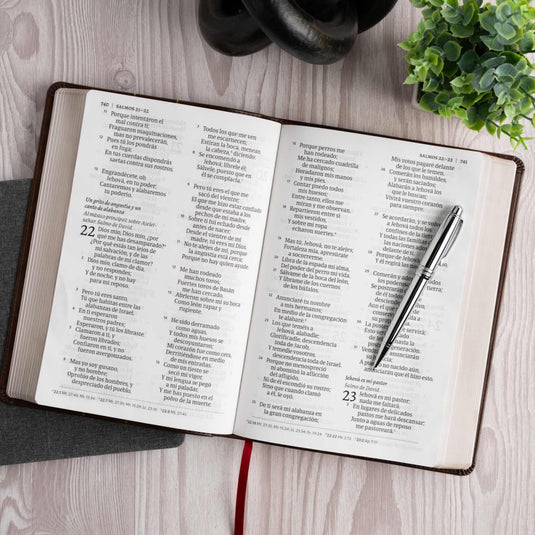 Biblia de credos y confesiones RVR 1960, simil piel café