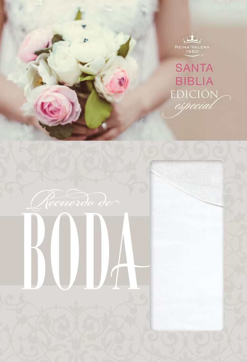 Cargue la imagen en el visor de la galería, Biblia recuerdo de boda RVR 1960, imitación piel blanco y dorado
