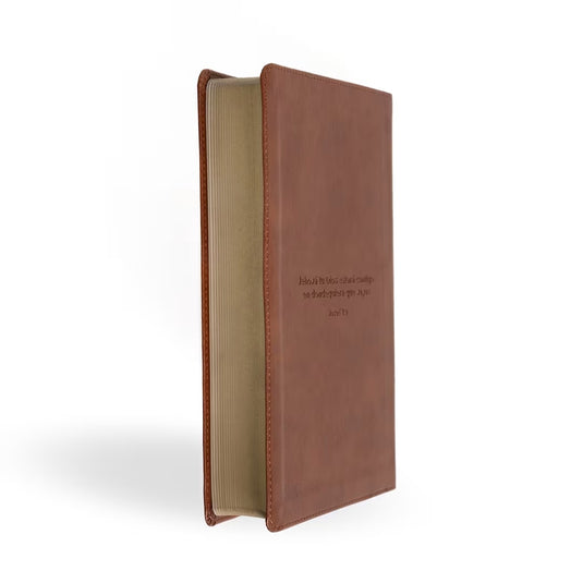 Biblia RVR 1960, Letra Grande, Tamaño Manual, edición especial, símil piel marrón rústico