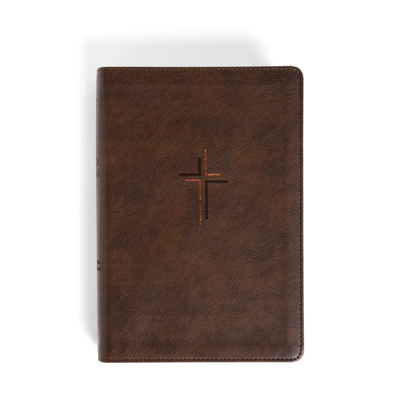 Cargue la imagen en el visor de la galería, Biblia RVR 1960, Letra Grande, Tamaño Manual, edición especial, símil piel café cruz
