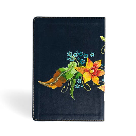 Biblia RVR 1960, Tamaño Manual, Letra Grande, edición especial, símil piel azul mariposa