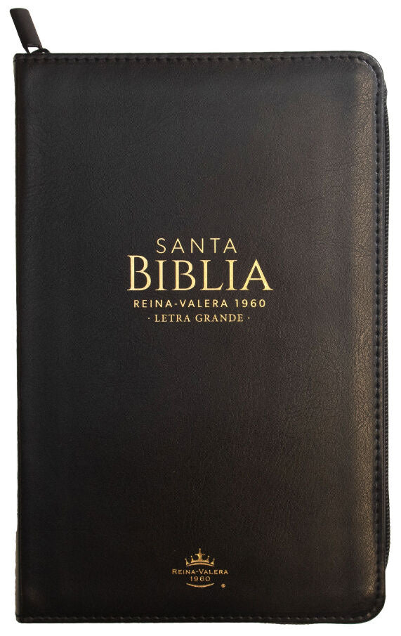 Cargue la imagen en el visor de la galería, Santa Biblia RVR 1960, Letra Grande, Cierre zíper, i/piel negro
