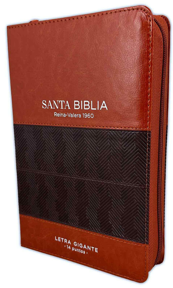 Cargue la imagen en el visor de la galería, Santa Biblia RVR 1960, Letra Gigante, i/piel con cierre café
