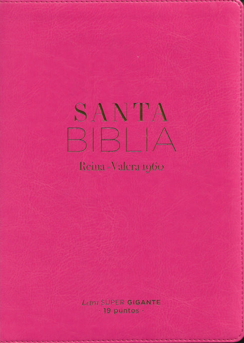 Santa Biblia RVR 1960, Letra Súper Gigante, Símil Piel Fucsia