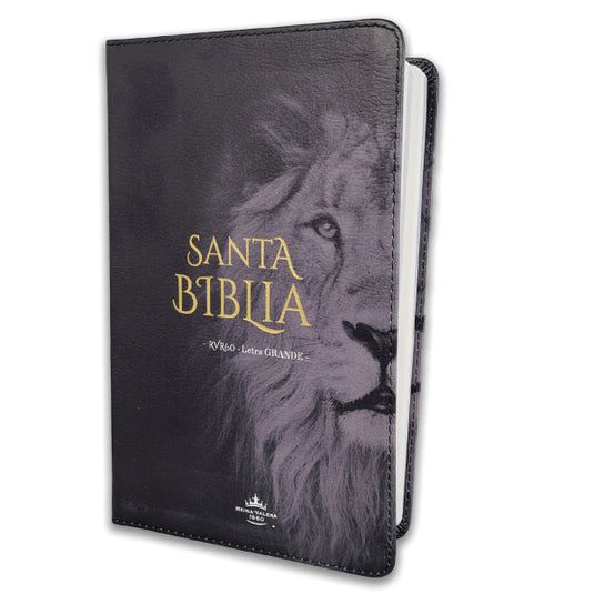 Biblia RVR 1960, Tamaño manual, Letra Grande, Tapa flex León
