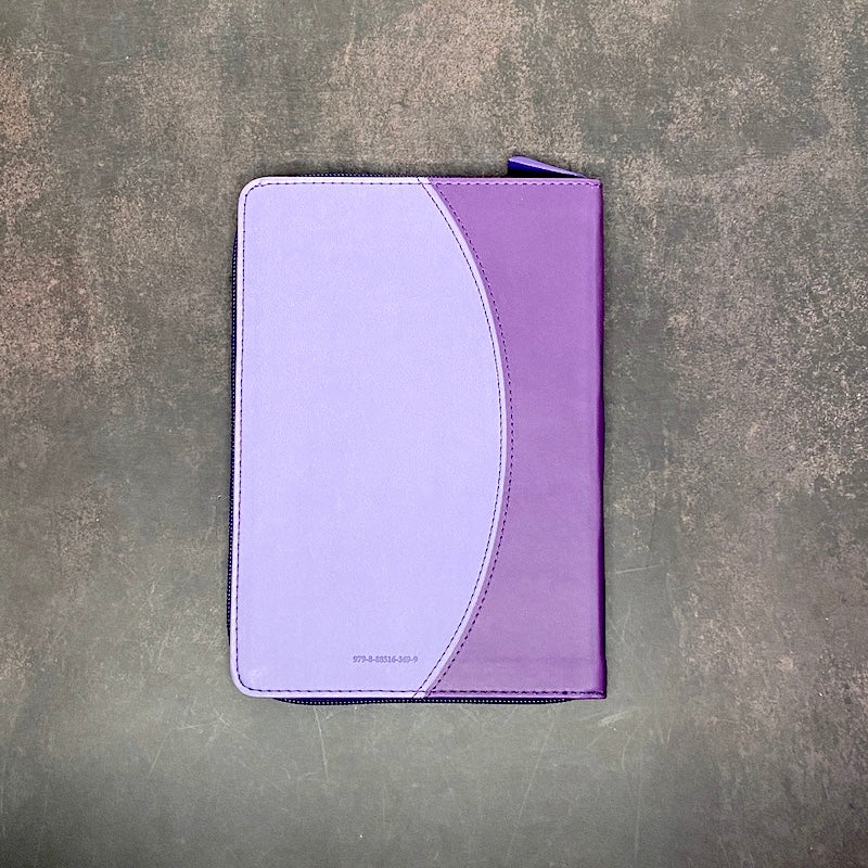 Cargue la imagen en el visor de la galería, Libreta con cierre de zíper Amor de Dios, imitación piel lila
